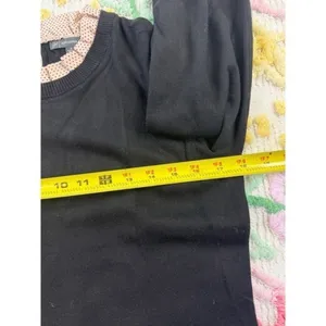 Adrianna Papell Black Pink‎ Polka Dot Layered Sweater Size S thumbnail 6