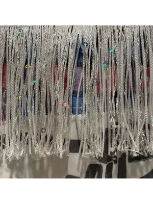 One-of-a-Kind Custom Dolly Parton Western Fringe sequin Shirt L thumbnail 9