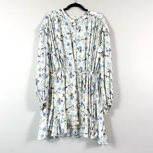 Free People Flower Fields Long Sleeve Mini Dress in Ivory Combo Medium thumbnail 6