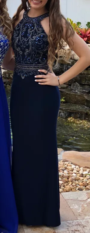 Navy Blue Prom Dress thumbnail 1