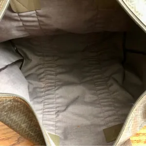 Mario Valentino V Monogram Authentic Brown Coated Canvas Zip Tote Vintage travel bag thumbnail 6