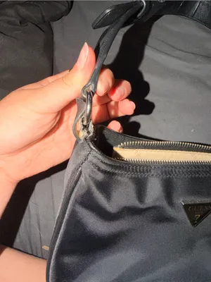 GUESS Black Nylon Shoulder Bag with Logo Plaque thumbnail 3