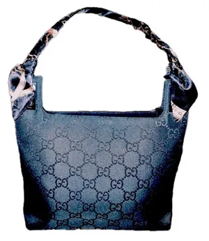Authentic Gucci Black GG Monogram Shoulder Bag thumbnail 1
