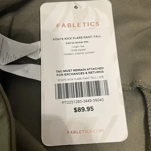NWT Fabletics 24/7 Olive‎ Green Ponte Kick Flare Pant (TALL) thumbnail 5