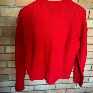 NWT J. Crew Perfect Cable Wool Crewneck Sweater Red/Orange #E5683 Womens Size XL thumbnail 5
