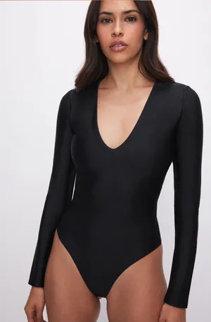 NWOT Good American Black Bodysuit thumbnail 1