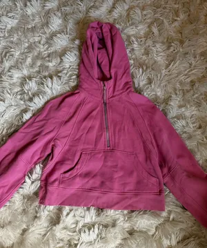 Pink Lululemon Cropped Scuba  thumbnail 1