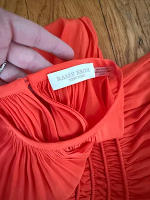 Ramy Brook Audrey smocked drop waist midi Dress in crimson Orange 🍊 thumbnail 3