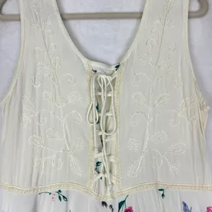 Advance Apparels Corset Floral Emboidered Fairy Midi Dress Free/L/XL Ethereal thumbnail 4