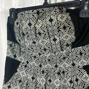 Rhapsody Geometric Bohemian Mini Dress Size L Smocked Boho Chic thumbnail 7