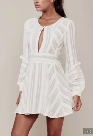 For Love & Lemons Allessandra Cream Mini Dress NWT! thumbnail 1