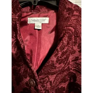 Coldwater Creek Jacket Maroon‎ Red Women Tapestry Button Up Long Sleeve SZ M thumbnail 9