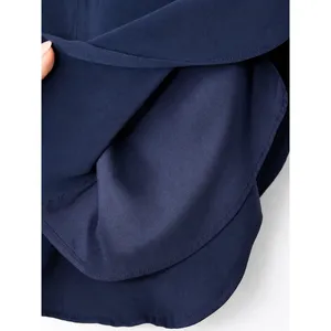 Madewell Silk Island Skirt Navy Pockets Button Front Shirttail Hem Silk XS thumbnail 4