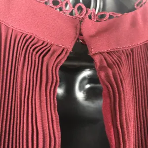 Lulus Burgundy Pleated Halter Mini Dress Ruffle Swing Party Cocktail Small thumbnail 4