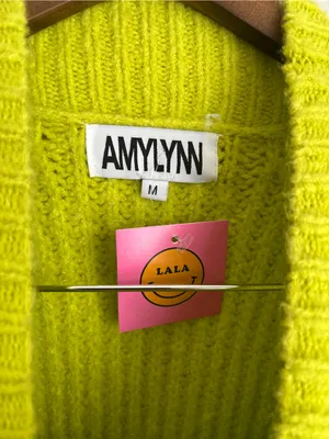 Amy Lynn Dressed in Lala Sweater Tulle Tiered Dress Lime Green Size Med NEW NWT thumbnail 5