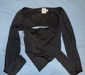 Princess Polly Black Long Sleeve Blouse thumbnail 1
