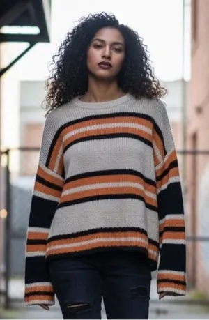 Urban Outfitters Bobby Striped‎ Oversized Boyfriend Sweater Women's Size XS thumbnail 1