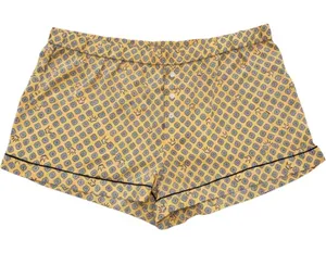 Aerie Womens Yellow Crown Diamond Print Pajama Shorts XL Elastic Waist Sleepwear thumbnail 1
