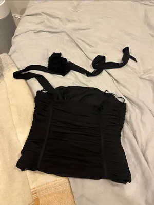 Zara corset top with black rosette thumbnail 4