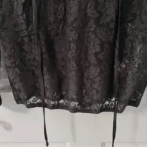 (NWT) KAREN KANE Black Floral Lace Long Sleeve Blouse thumbnail 7