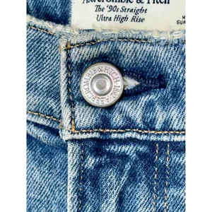 Abercrombie & Fitch 90s Straight Ultra High Rise Blue Denim Jeans Size 25 0 S thumbnail 5