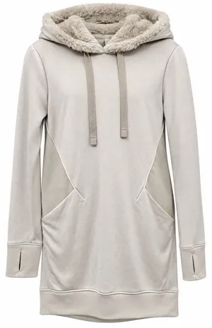 Athleta Triumph Hoodie Dress Women Small Beige Pockets Athleisure Hooded thumbnail 1