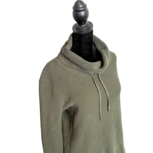 Ralph Lauren Green Waffle Knit Cowl Neck Sweater Women Size‎ M Minimalist thumbnail 8
