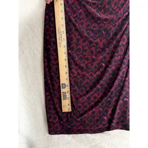 Lauren Ralph Lauren Womens Faux Wrap Dress Size XL Geometric Red‎ Black Ruched thumbnail 5