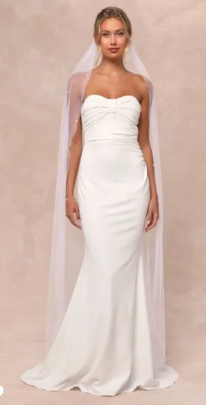 LULU's Bridal Wedding Sexy Minimal Elegant Strapless Sophisticated Mermaid Gown thumbnail 1