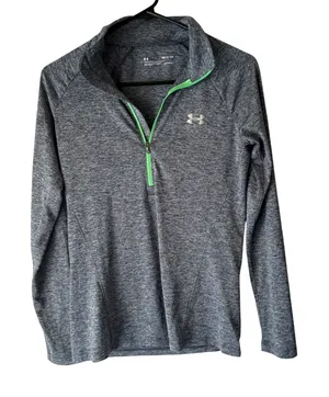 Under Armour HeatGear‎ Women's Blue Loose 1/4 Zip Long Sl Athletic Top Small thumbnail 1