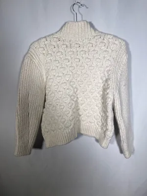 Zara Womens Ivory Textured Chunky Sweater Small 5802/107/712/S thumbnail 6