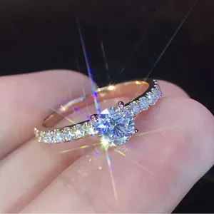 Stunning Stainless Steel CZ Ring Size 7 Gold thumbnail 1