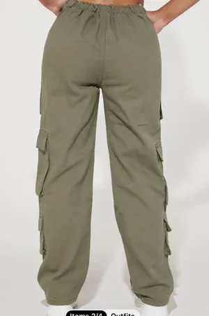 Low Waisted Green Cargo Pants Size XXS thumbnail 2