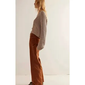 Free People We The Free Tinsley Baggy High-Rise Jeans NWOT Size 24 Chocolate thumbnail 2