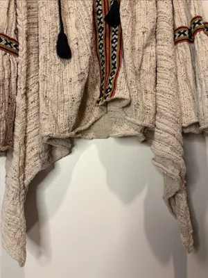 Free People “For The Love of Flowers Tunic” Top Textured Flare Sleeve Boho SZ M thumbnail 8