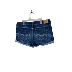 Abercrombie & Fitch Blue Rolled Hem 5 Pocket Button Fly Denim Shorts‎ Size 8 W29 thumbnail 3