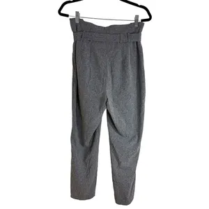 Express Gray Paperbag Waist Ankle Pants | High Rise Belted | Size 8 thumbnail 6