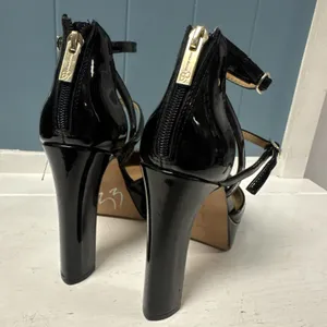 Jessica‎ Simpson Platform Chunky Heel Shoe Double Ankle Straps Black Women's 7 thumbnail 7