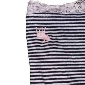Abercrombie Kids‎ Tank Top Girls 13/14 Blue Striped Lace Trim Keyhole Preppy thumbnail 3