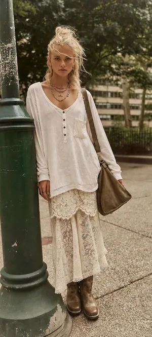 Free People We The Free Cotton Tunic Long Sleeve Tee thumbnail 1