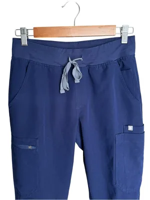 FIGS - Yola Skinny Scrub Pants Navy High Waisted Stretch Jogger Style Size SP thumbnail 4