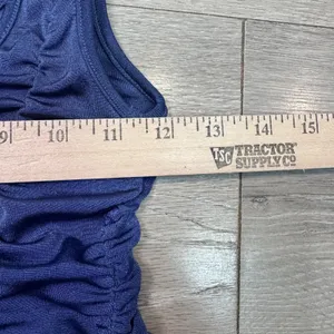 Urban Outfitters Navy Blue Ruched Tank Top Sleeveless Scoop Neck Crop Top Medium thumbnail 6