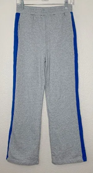 Women’s Side Stripe Fleece Straight Leg French Terry Pants, Sz Small thumbnail 1