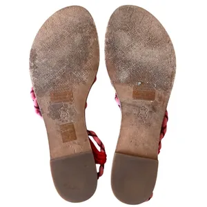 Tory Burch Paloma Sandals‎ Pink Braided Strappy Boho Size 10.5 thumbnail 8