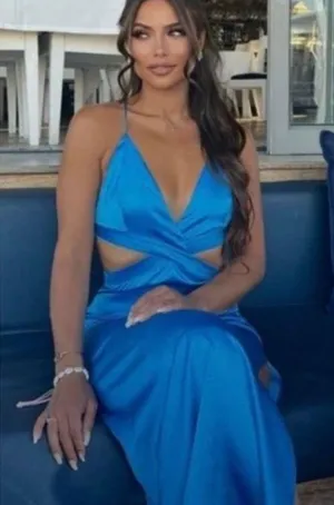 Zara Long Blue Summer Dress thumbnail 1