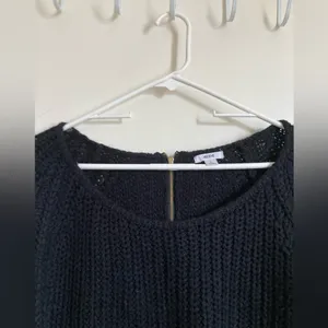 Ardene Black Rib Knit Distressed Ripped Hem Long Sleeve Sweater #Br thumbnail 5