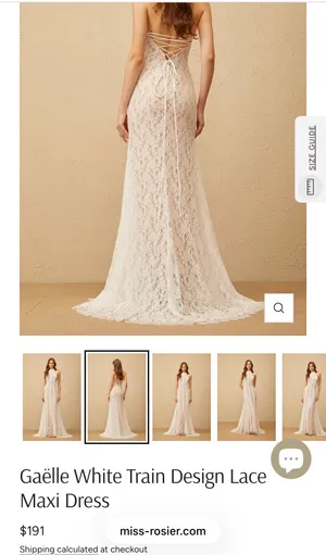 Miss Rosier White Lace Maxi Dress thumbnail 4