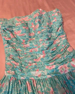 Vintage Strapless Dress Blue Size 2 thumbnail 5