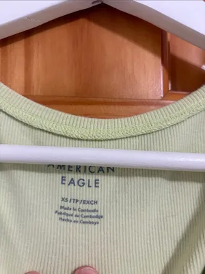 American Eagle Size XS Green Ribbed Tank Top thumbnail 2