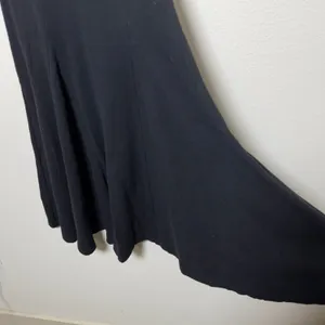 Lauren Ralph Lauren‎ Women Black Ribbed Midi Dress Suede Equestrian Preppy Swing thumbnail 6